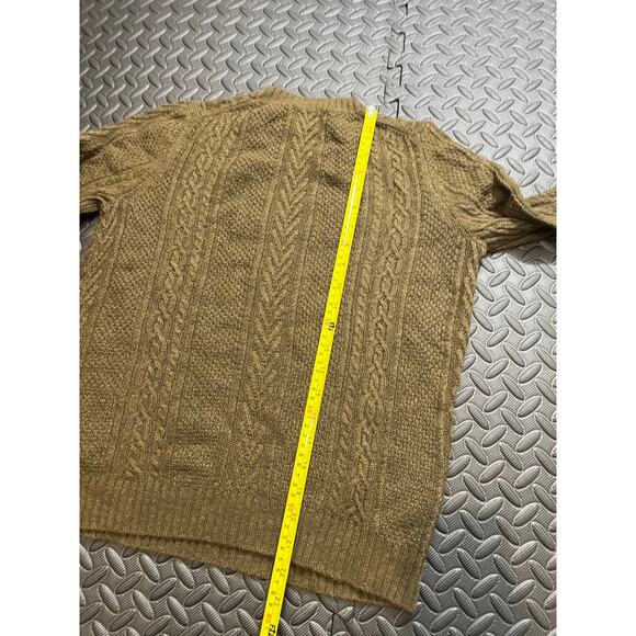 J.CREW CABLE CREWNECK SWEATER WITH RUFFLE SLEEVES OLIVE GREEN WOMENS SIZE XS - Picture 8 of 9